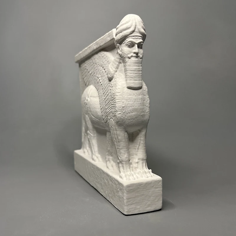 Iraqi Assyrian cultural people head-winged bull statue plaster sculpture decoration home birthday creative ornaments