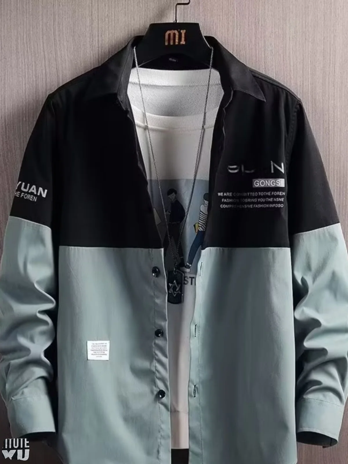 Men's Long Sleeve Loose Casual Thin Shirt Autumn Fashion Korean Style Workwear Jacket Standard Fit No Ironing Required
