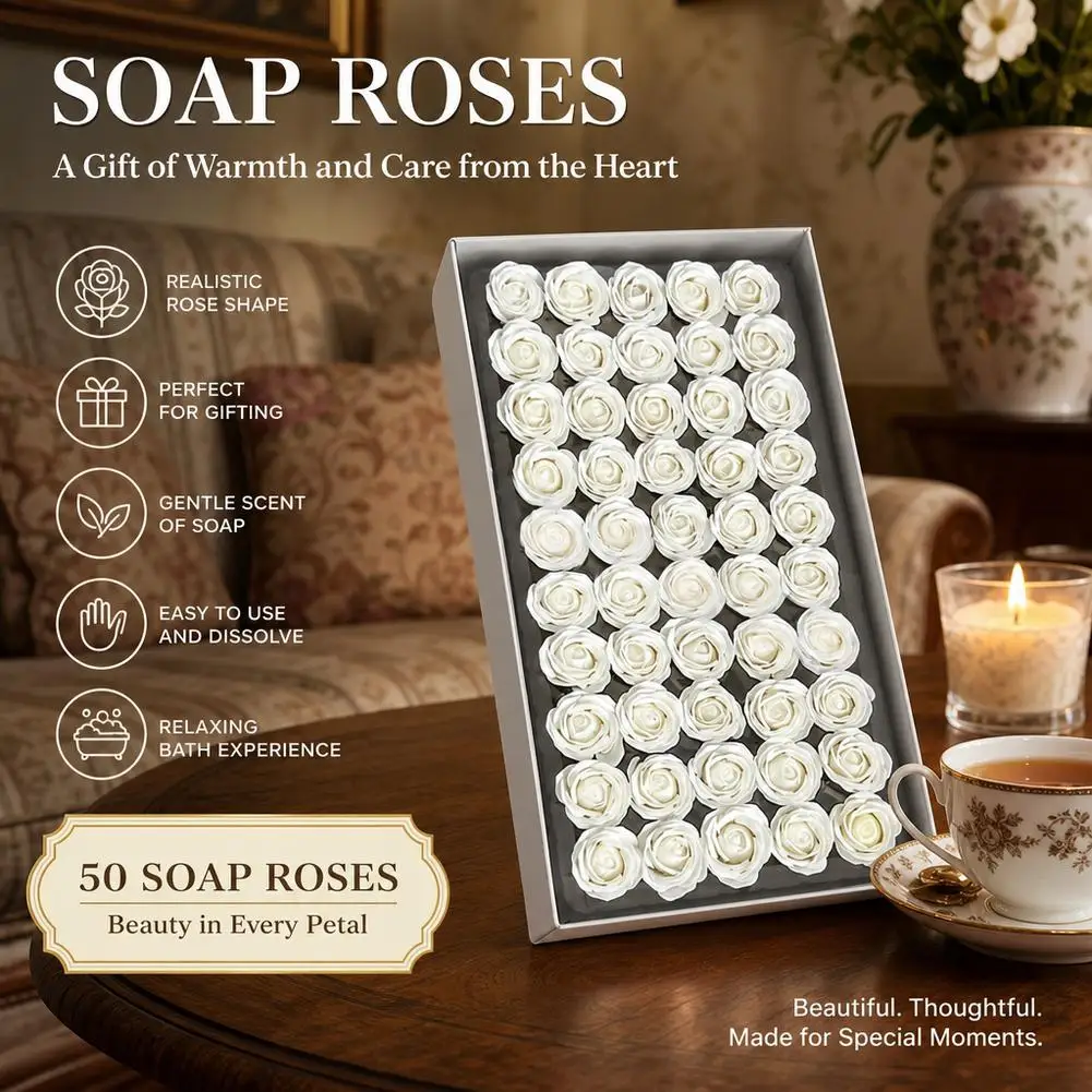 Soap Flower Box Containing 50 DIY Soap Flowers Rose Heads Soap Flower Gifts Soap Roses Antibacterial Soap