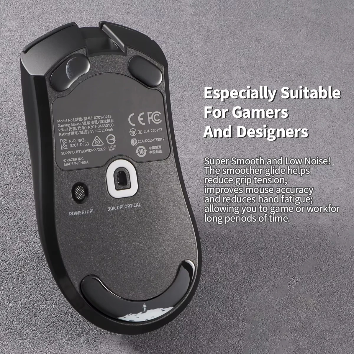 Glass Mouse Skates for Razer Deathadder V3 Pro Mouse Feet Pads Smooth Durable Slim 2.5D Curved Edge Game Mouse Accessories