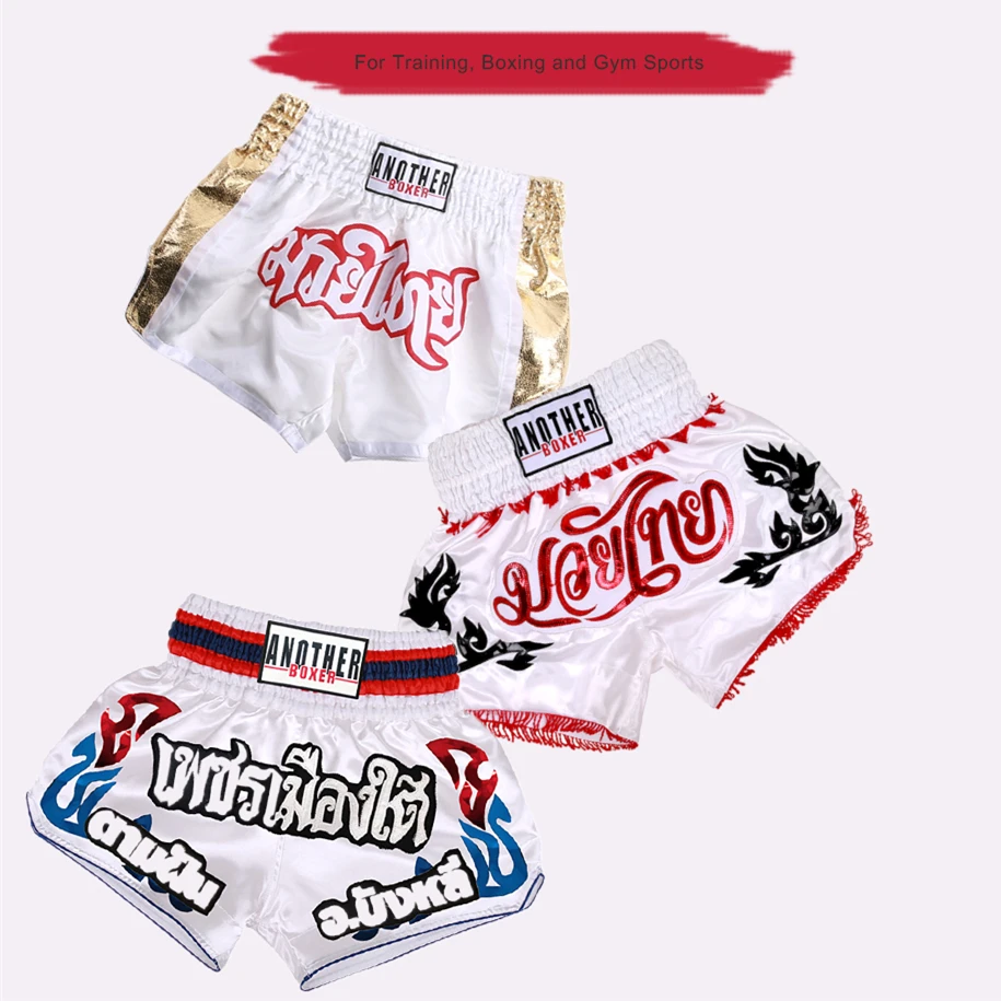 Boxing Fight Shorts for Men Women, Patchwork Color Slim Cut MMA Muay Thai Shorts Man, Kickboxing Clothing Martial Arts Trunks