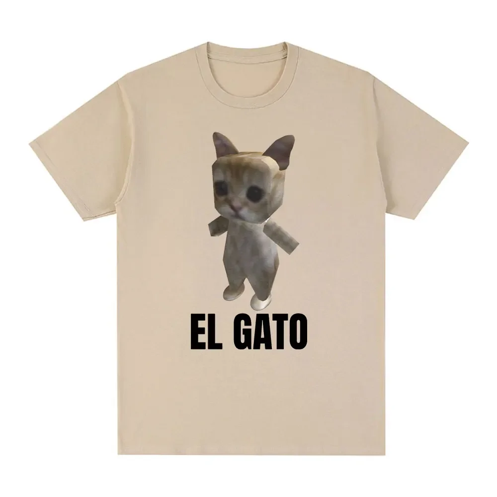 El Gato sad crying cat Munchkin Kitty Meme Tshirt womens fashion short sleeved T-shirt oversized Tshirt street wear