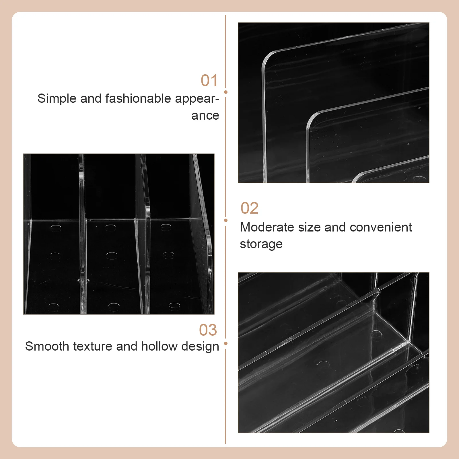 

Desktop Transparent Bookend Storage Stand Compartment Book Baffle Office Document Display Organizer Bookend Book End