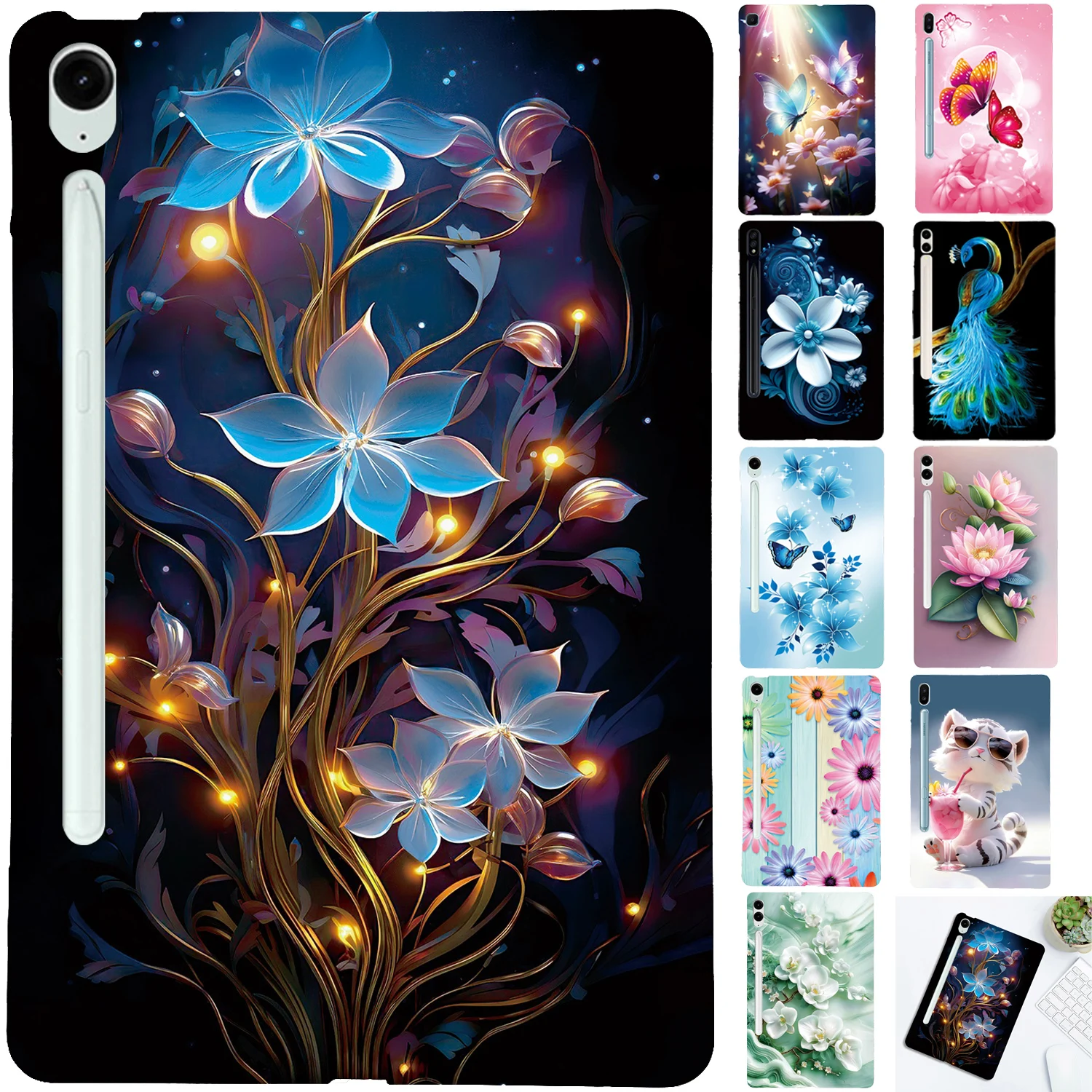 

Силиконовый чехол для планшета Samsung Galaxy Tab S10 FE Plus 13,1 Tab S11 S14 Ultra 14,6 дюйма S10 Lite S8+ S9 FE+TPU, окрашенный чехол для планшета