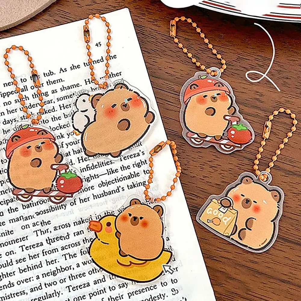 Cute Capybara Key Chain All-purpose Acrylic Key Ring Cartoon Decorations Pendant Couple Gift