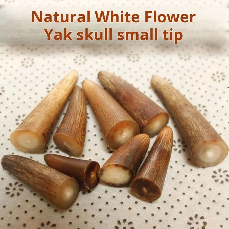 white Yak skull raw material knife handle carving hand pieces material seal wool Buddha beads Black Yak skull tip raw material