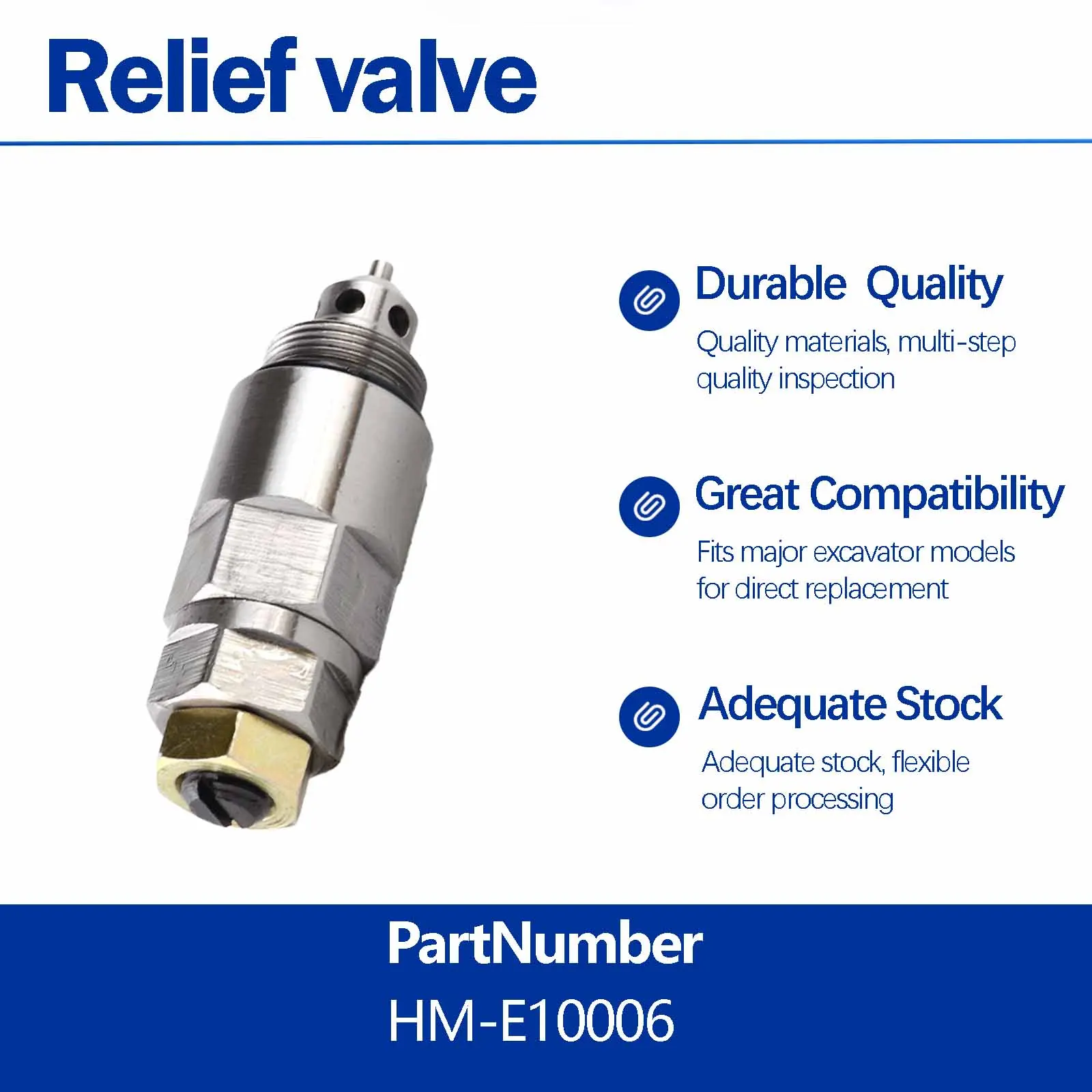 Relief Valve 709-90-55200 For Komatsu PC200-5 PC200-6 PC200-7 PC60-6 PC120-5 PC220-7 PC120-6 PC128UU