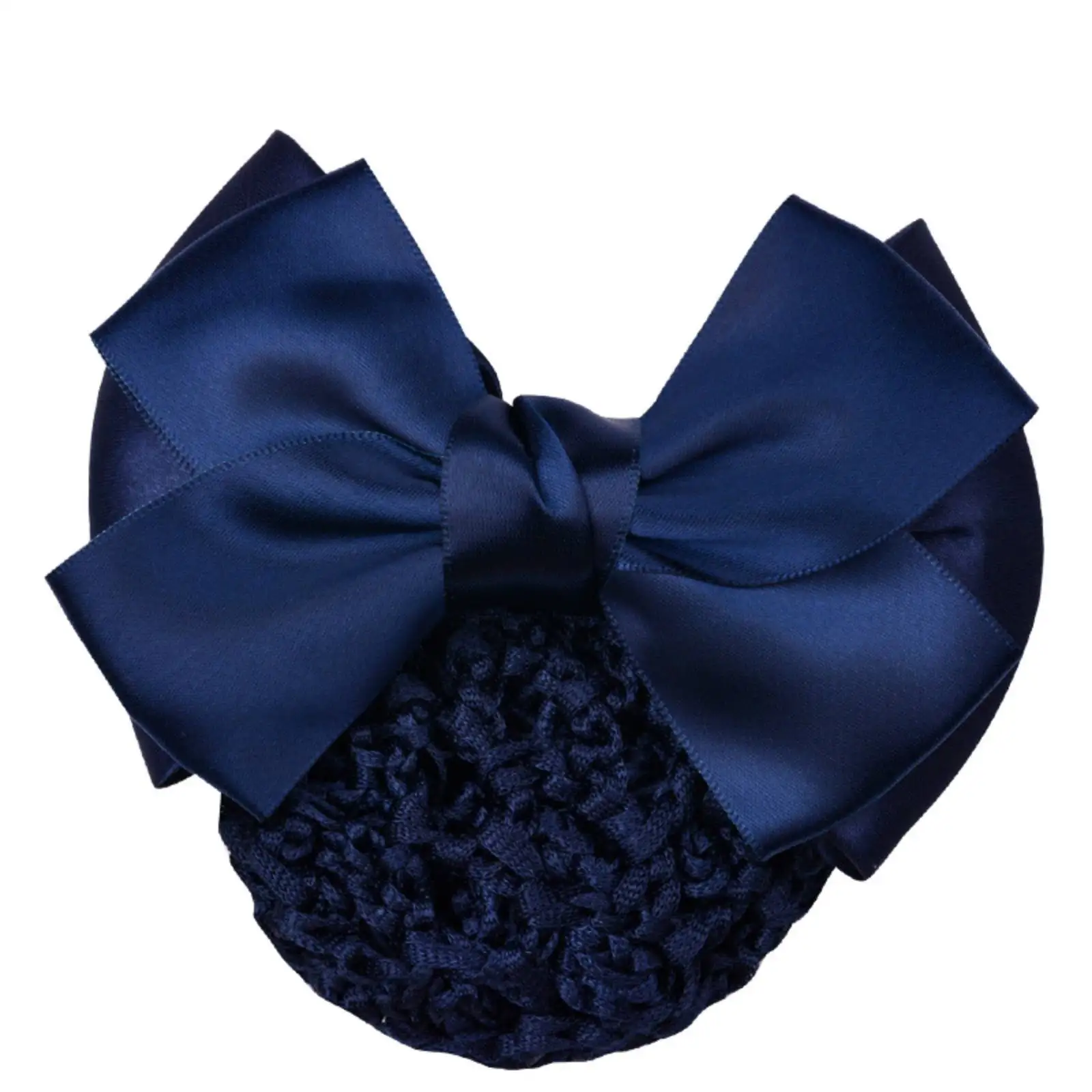 Women Professional Hotel Bank Nurse Bow Barrette Hairnet Hair Clips Accessories