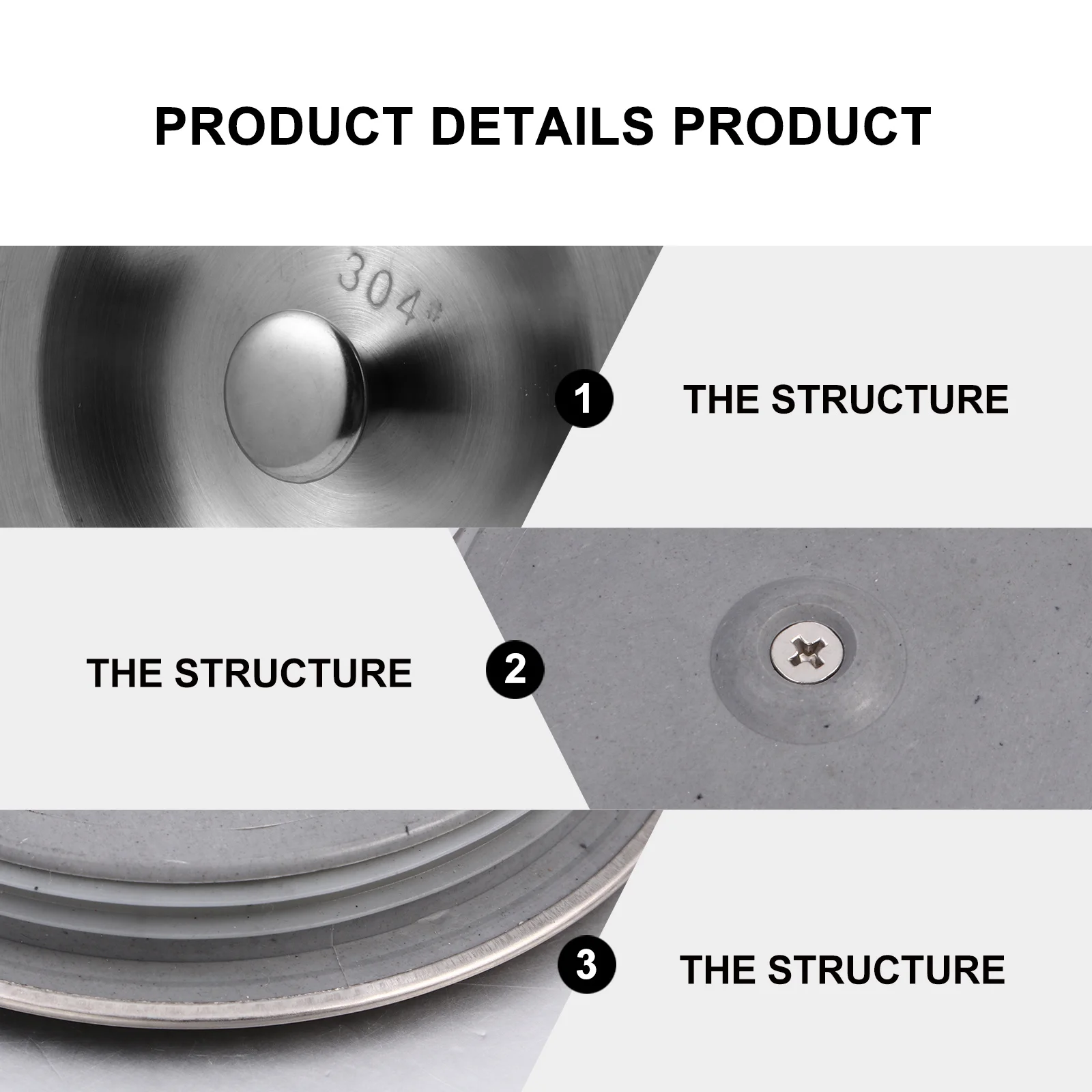 

1pcs Stainless Steel Sink Stopper For Kitchen Drain Flat Suction Metal Plug No Tools Needed Easy Remove Modern Drain Cover