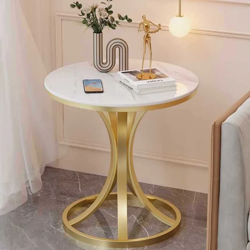 

Minimalist light luxury living room small round table balcony coffee table bedroom bedside bedside table sofa side cabinet