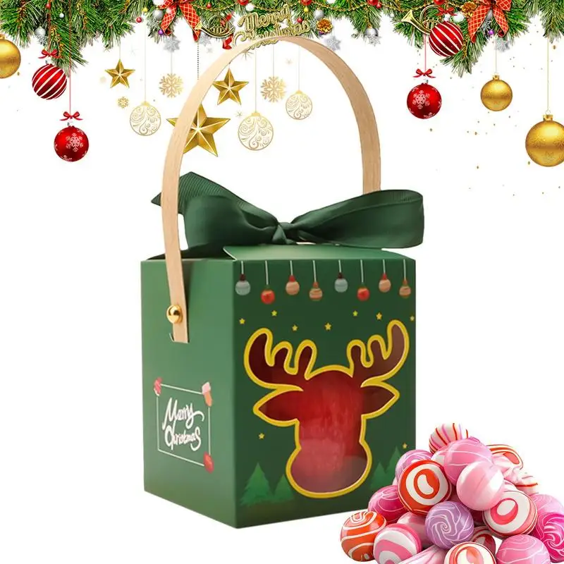 Christmas Containers For Treats Cookie Candy Goodie Treats Boxes Cardboard Bakery Boxes Christmas Favor Accessories With Window