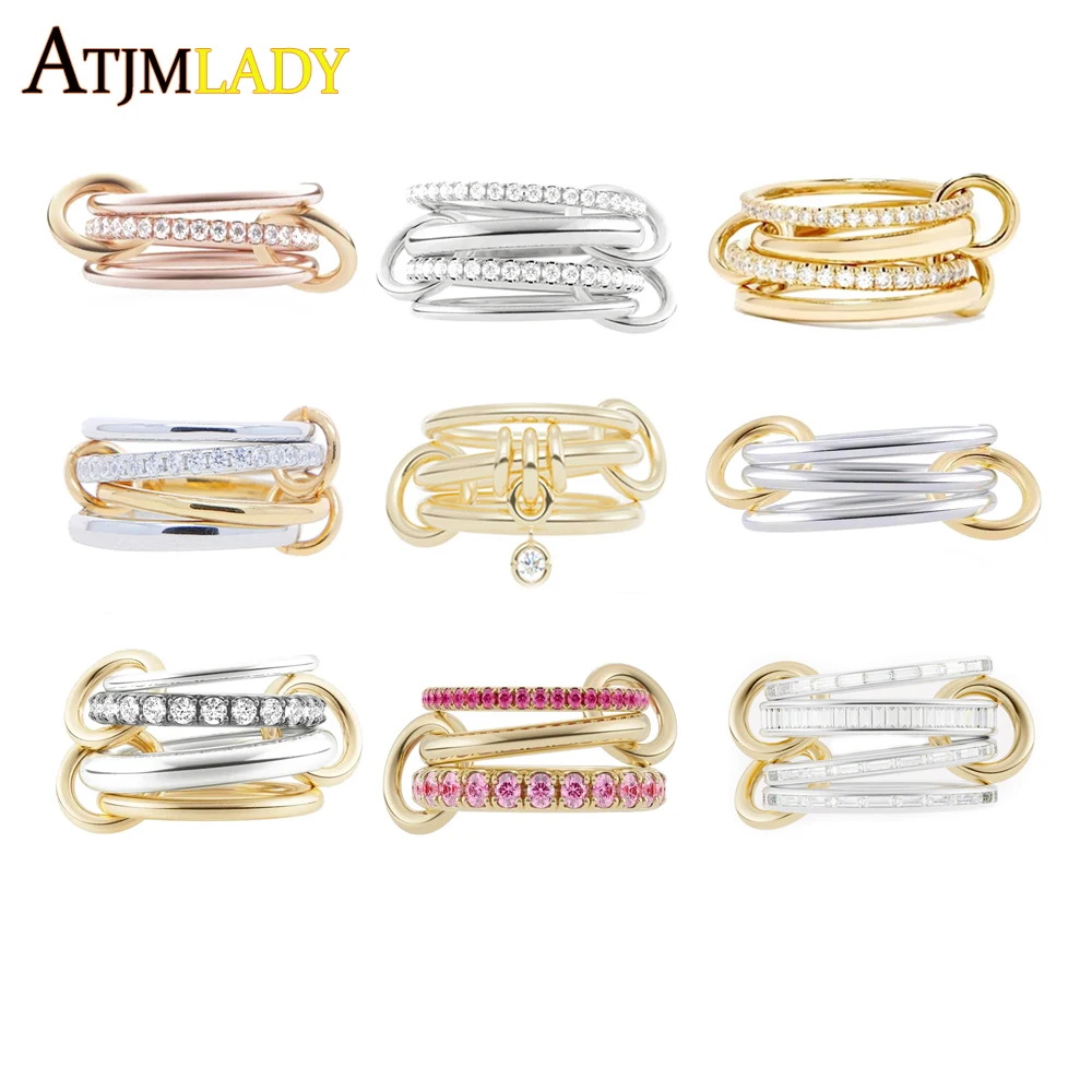 2025 New Fashion Mix Color Multi Pieces Stacking Engagement Band Rings Women Plain Micro Paved 5A CZ Stack Full Finger Jewelry