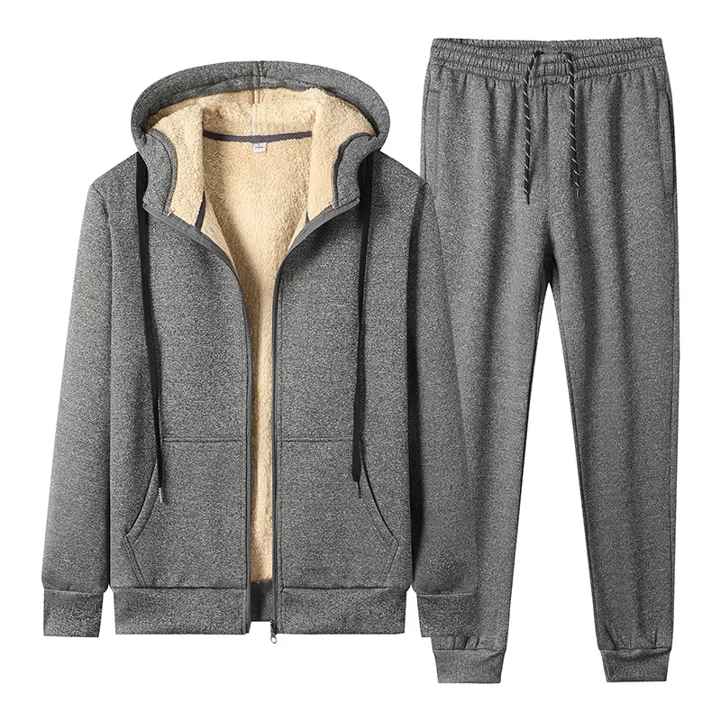 Mens 2026 Warm Fleece Running Sets Spring Edition High Quality Sportswear Two Piece Set Gym Basketball Soccer Sportswear Men