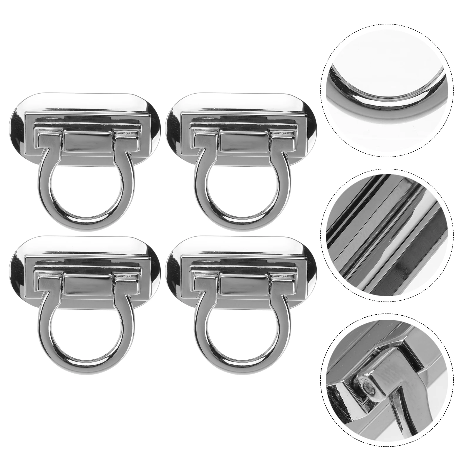 

4pcs Durable Alloy Die Casting Lock Clutch For Suitcase Bag Accessories Silver Easy Install Light Weight Fashion Gift Idea