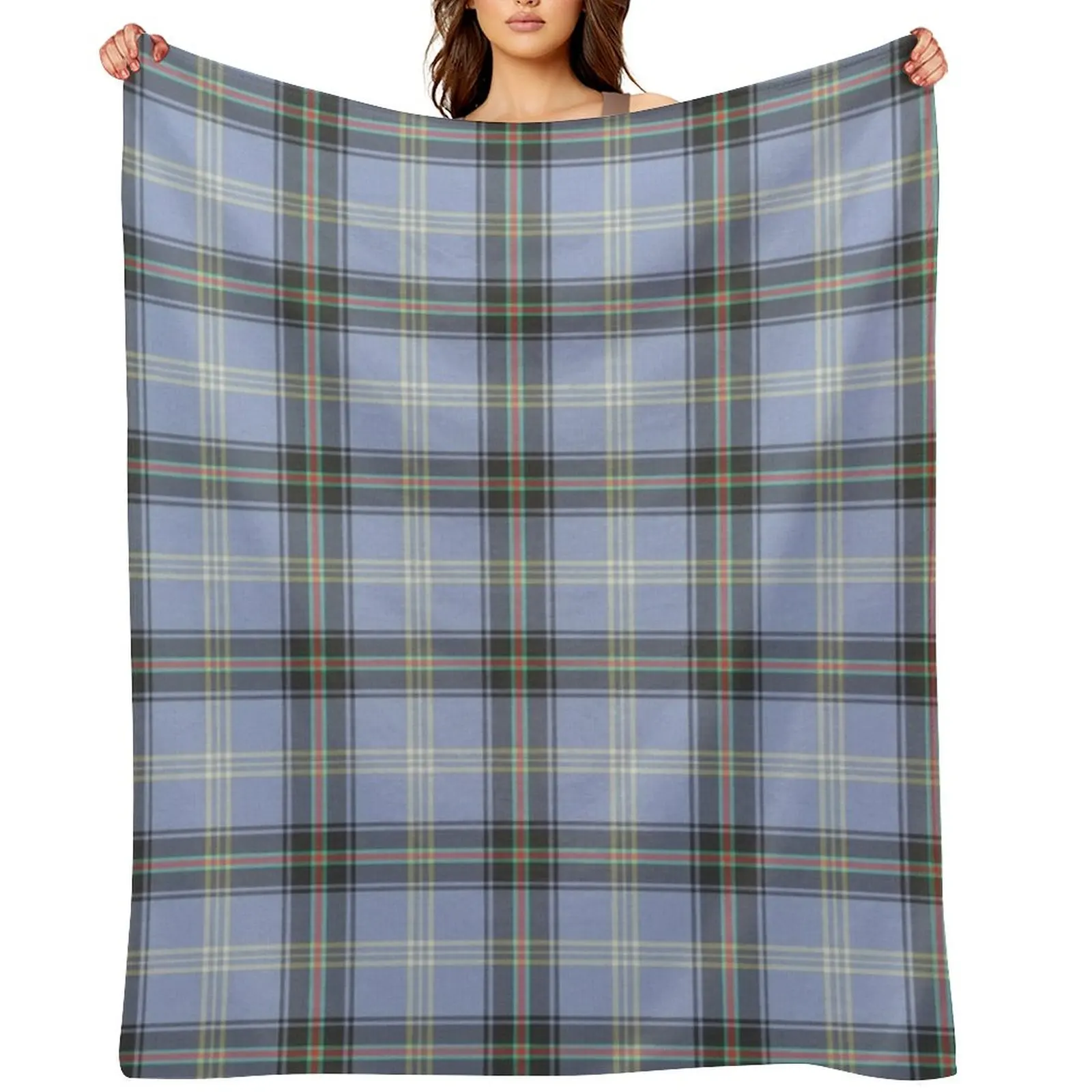 

Clan Bell Original Scottish Tartan Throw Blanket Summer Beddings funny gift Flannels Beach Blankets