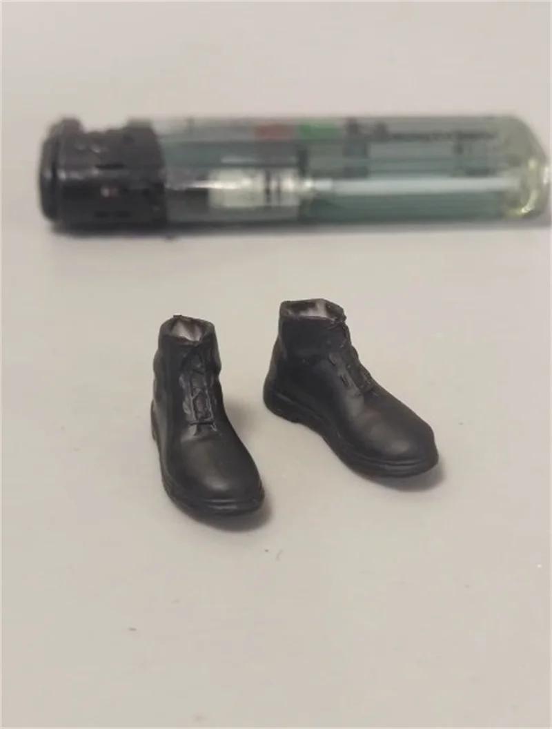 1/12 Male Soldier Trendy Black Half Boots Leather Shoes High Quality Model Toy Fit 6'' Action Figure Body In Stock