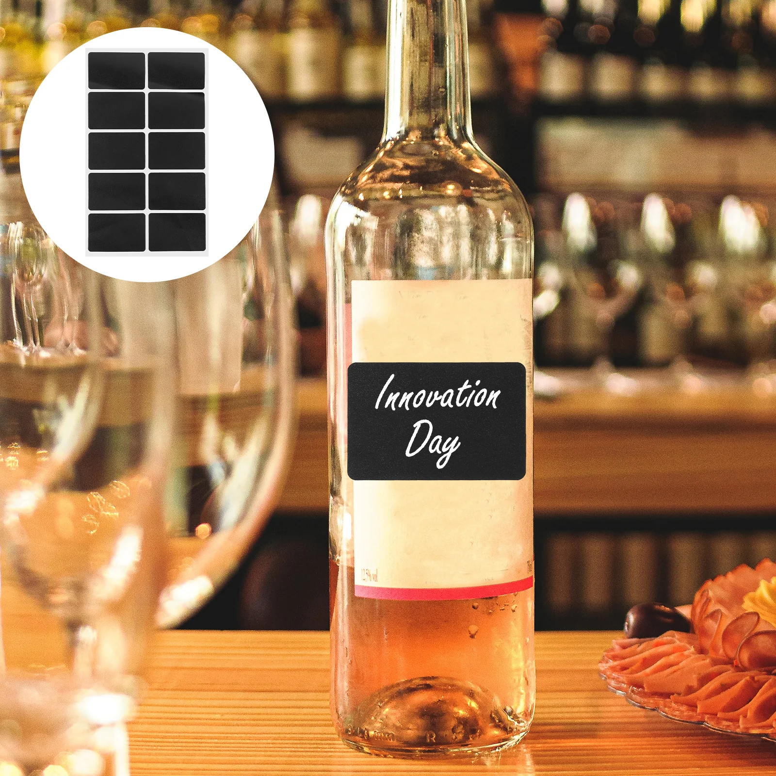 

200Pcs Chalkboard Stickers Reusable Writable Labels for Jars Bottles Kitchen Pantry Party Wedding Black Adhesive