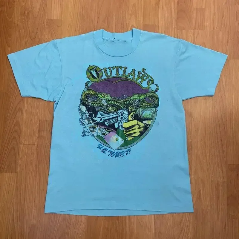THE OUTLAWS Tour 1979 For Fan S to 5XL Blue T shirt
