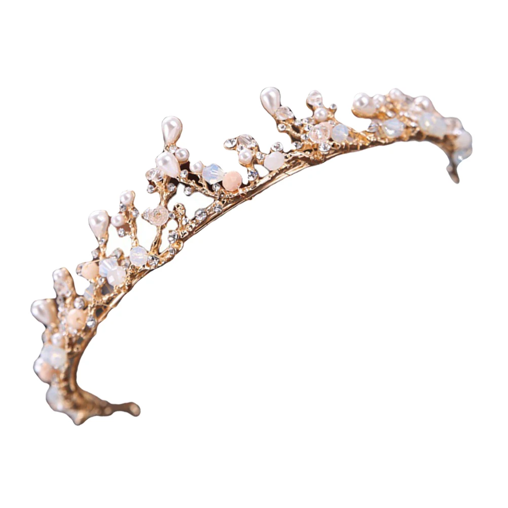 

1pc Golden Tiara Headdress Exquisite Hair Accessories Little Girl Crown Party Bridal Decor Stage Performance Daily Dress
