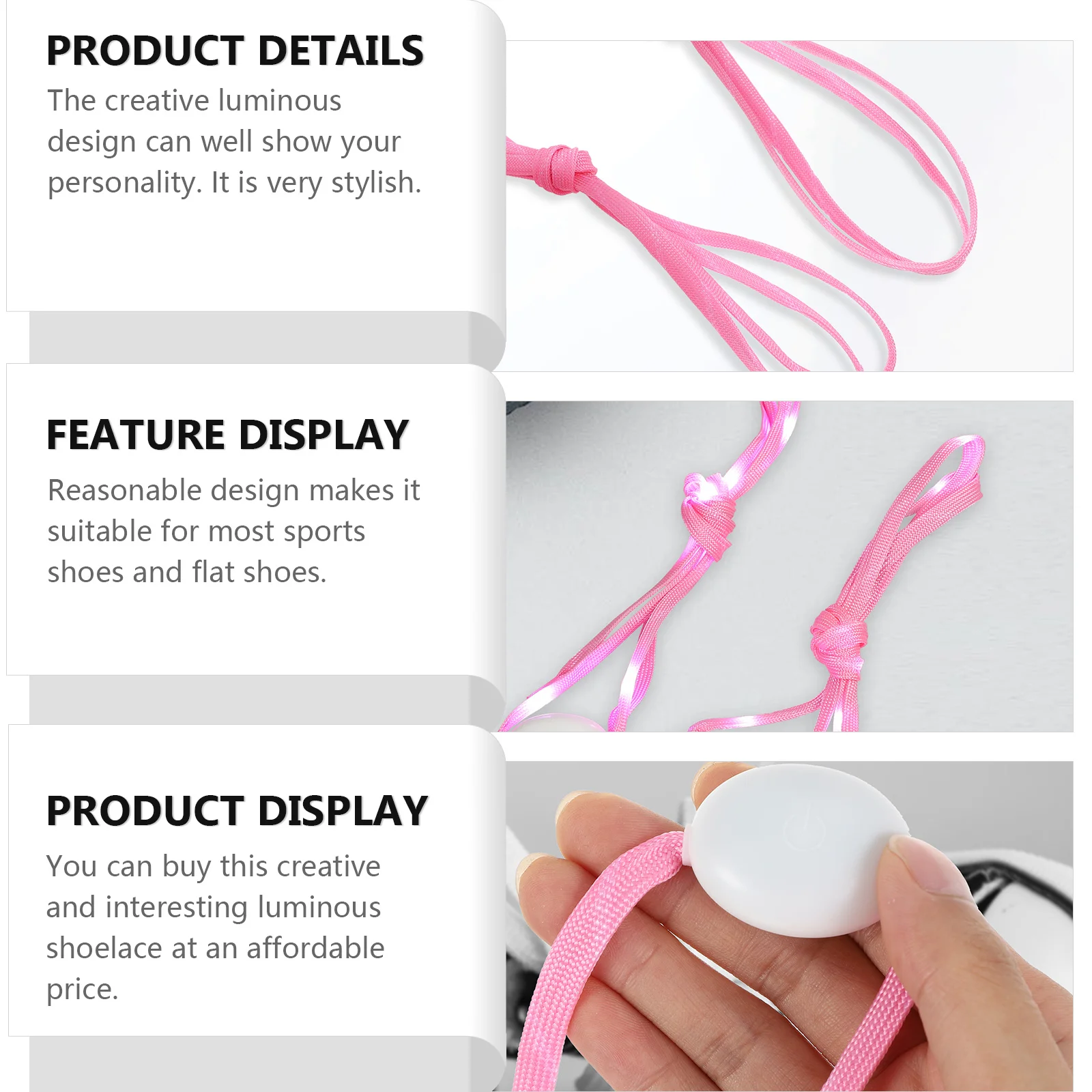 

1Pair LED Luminous Shoelaces Flashing Glowing Skating Shoes Durable Comfortable Nylon Light Up Shoelaces Stylish Sports Shoe