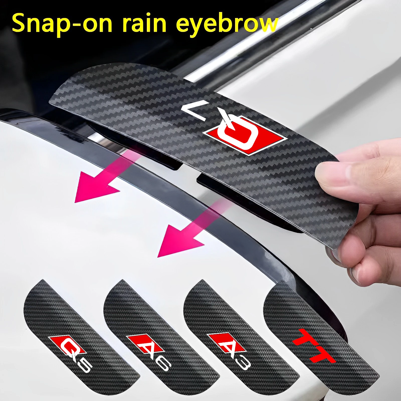 

2Pc Car rearview mirror rainproof brow cover rain dust shield Universal For Audi A3 A4 A5 A6 A7 Q2 Q3 Q5 Q7 Accessories