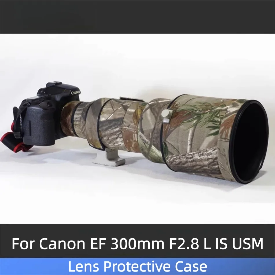 Funda de camuflaje para lentes ROLANPRO para Canon EF 300mm f/2.8 L IS USM, funda protectora para lentes de cámara, funda protectora contra la lluvia