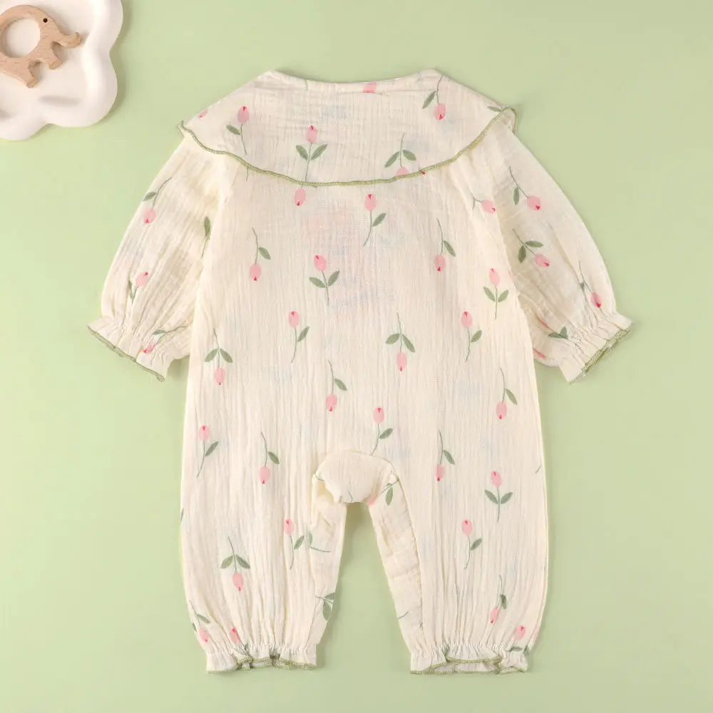 Automne bébé vêtements infantile mignon à manches longues combinaison filles été mignon combinaison pour sortir à la mode pur coton combinaison