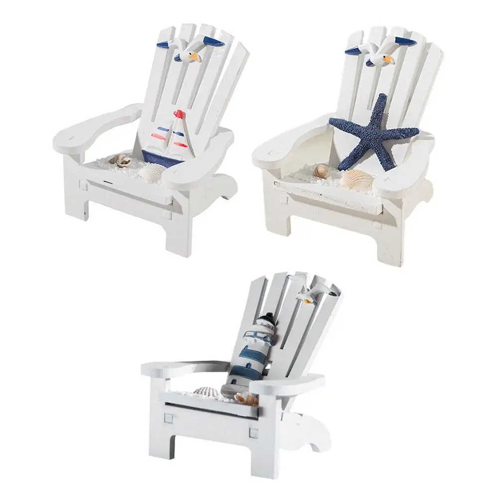 

4 Pcs Miniature Wood Chair Beach Decor Ornaments Nautical Themed Desk Accessories Gift Idea Christmas Birthday
