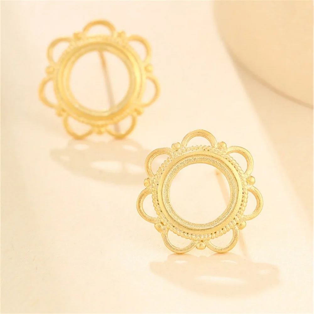 Earring Settings for 5x7mm/6x8mm/8x10mm/9x11mm/10x14mm Oval Cabochons or 6-9mm Round Cabochons 925 Silver Earring Base