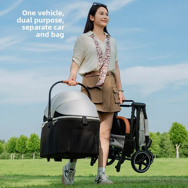 Pet cart basket one-click folding separation pet out trolley dog trolley pet cart
