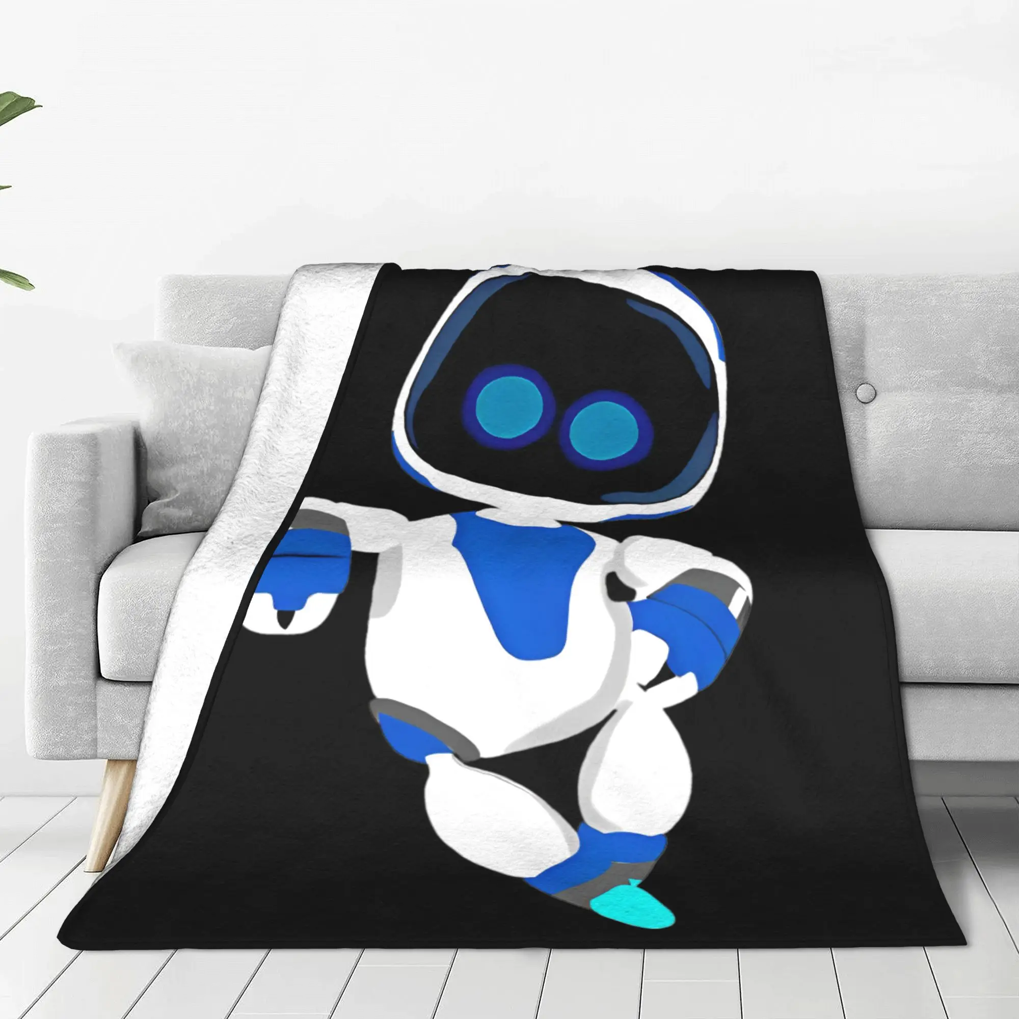 ASTRO BOT Fleece Blanket Astros Playroom Game  Custom Throw Blankets for Home 150*125cm Rug Piece