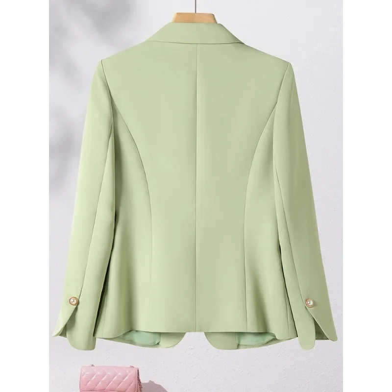 Chaqueta de manga larga para mujer, abrigo Formal de un solo botón, verde, blanco, negro y marrón, Otoño e Invierno