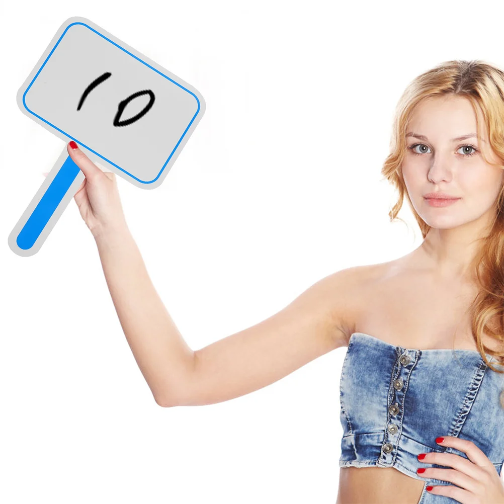 4Pcs Handheld Dry Erase Scoreboard Whiteboard Paddle Single Sided Lightweight Compact for Teaching Voting Scoring Office