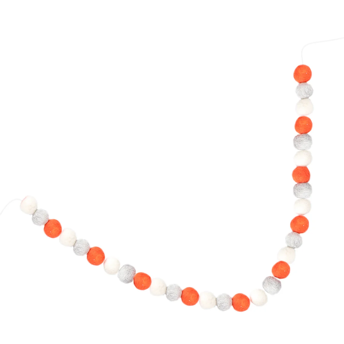 

2m Wool Ball Garland Creative Handmade Birthday Decor Room Hanging Ornament White Grey Orange Party Decor