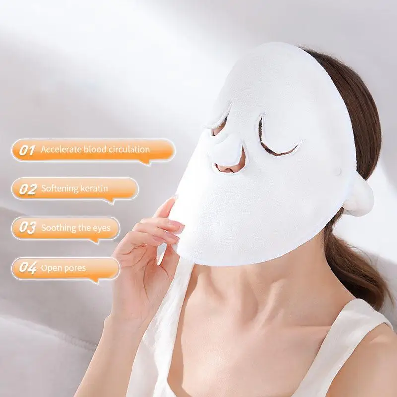 Reusable Hot And Cold Compress Face Towel Masks - Moisturizing Facial Steamer For Hot And Cold Skin Care, Soft, Gentle