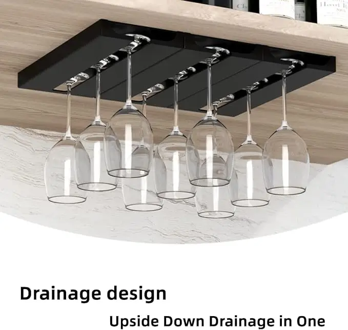 

1PC The Wine Cup Holder Is Suitable For Hanging Wine Cups Under The RV Cabinet It Is A Fixed Wine Cup Holder With A Bottom Shelf