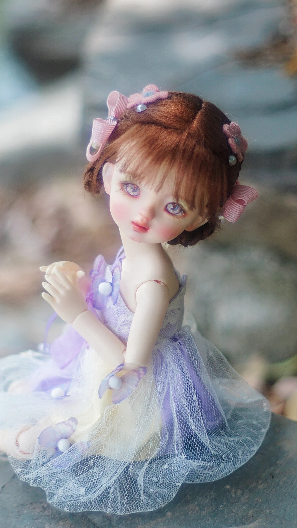 1/4 1/6 1/8 BJD OB11 Doll Wig Brown Hair (head circumference is 13-20cm)