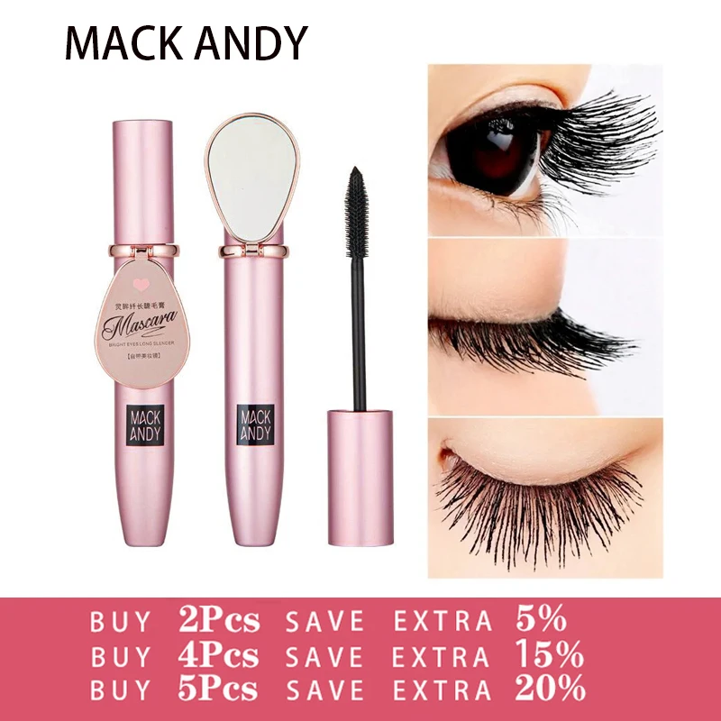 MACK ANDY Ultra-fine Curl Thick Lengthening Eyelash Mascara Extension Curly Eye Lashes Brush Beauty Makeup Waterproof Cosmetic