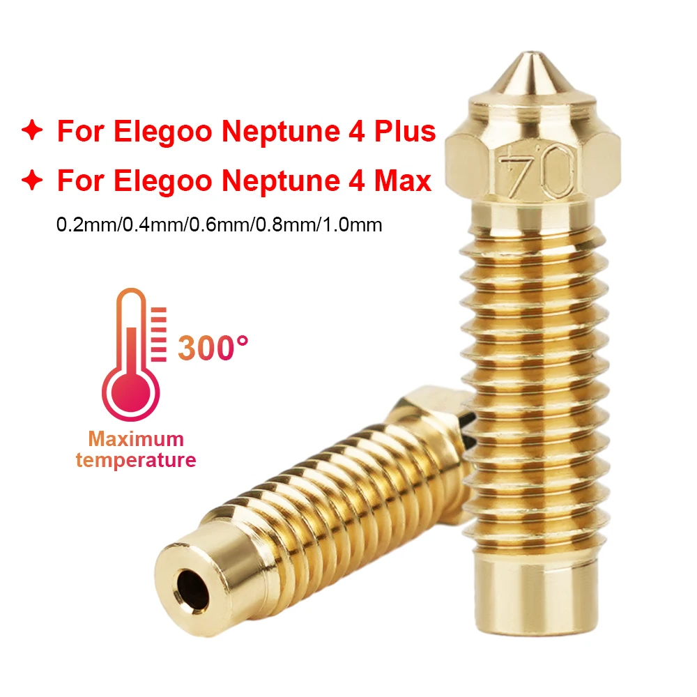 3D Printer Nozzle For Elegoo Neptune 4 Plus Nozzle High Speed Nozzles For Elegoo Neptune 4 Max Brass Nozzle 3D Printer Parts