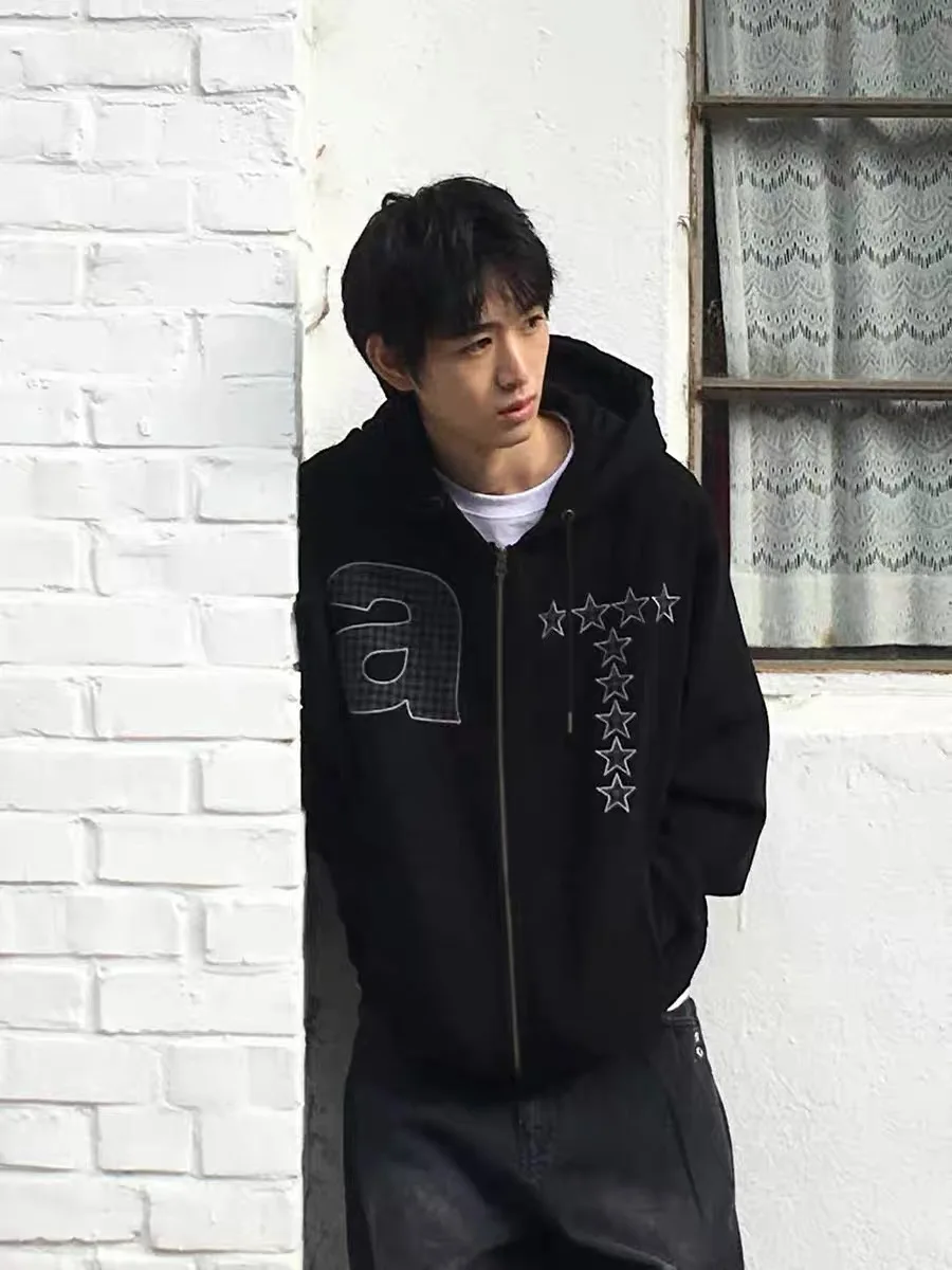 Youngjae Spring 2025 Hooded Sweatshirt Loose Fit Long Sleeve Cotton Zipper Closure Commute Style Women's Premium Fleece Hoodie