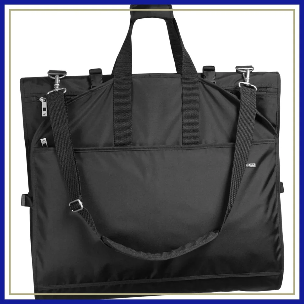 66" Premium Tri-Fold Carry On Travel Bag for Destination Wedding Dress, Multiple Pockets, Shoulder Strap