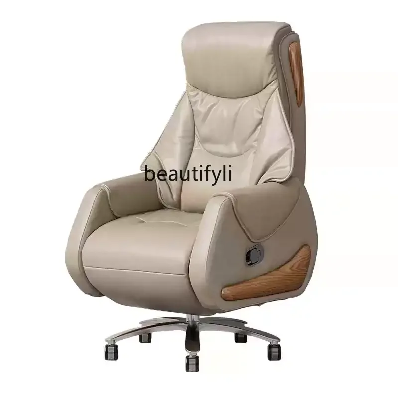 High-end electric boss chair business leather office reclining comfort computer chair light luxury leisure chair