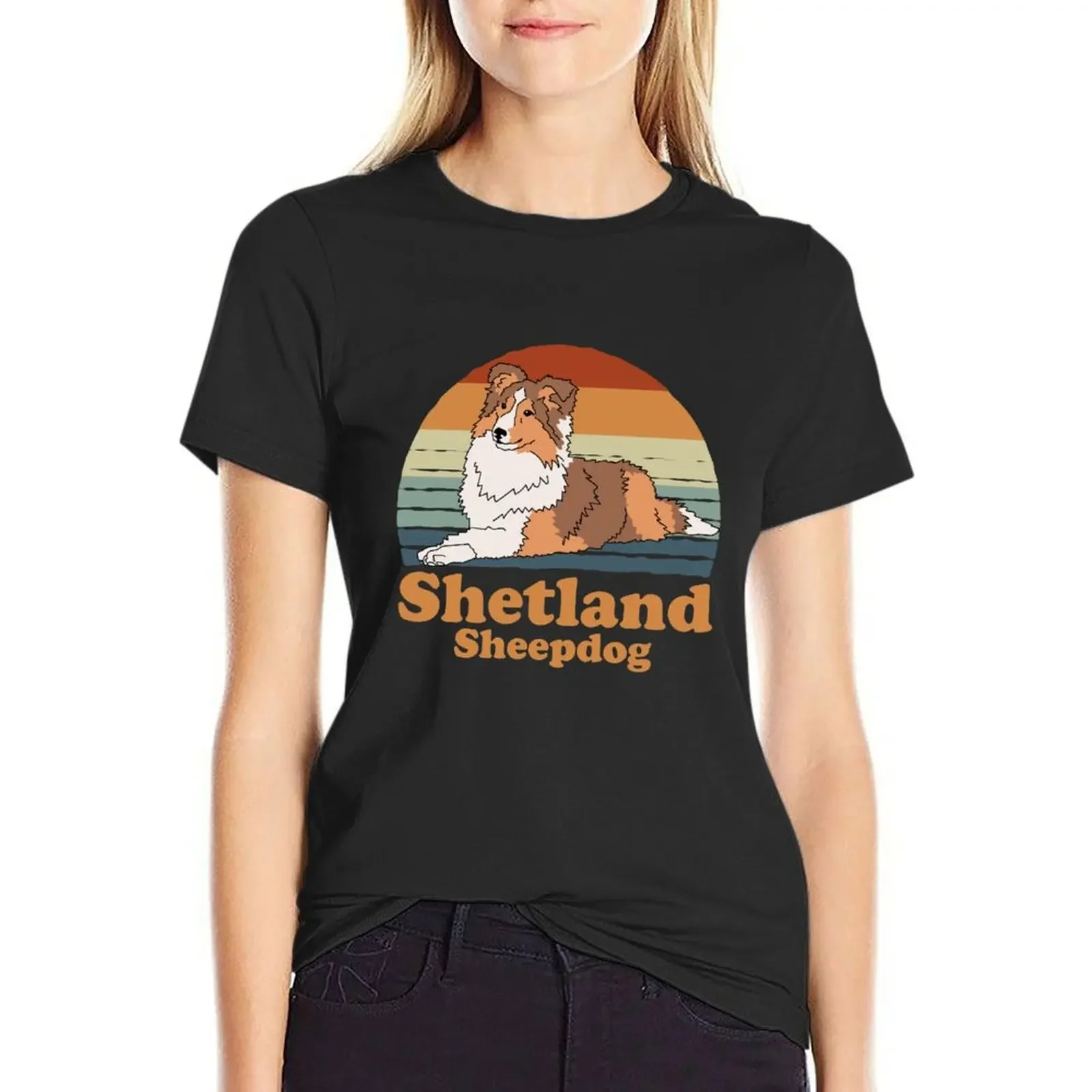 

Sheltie Shetland Sheepdog | Dog Owner Shelties T-Shirt anime clothes animal print shirt for girls T-shirts for Women