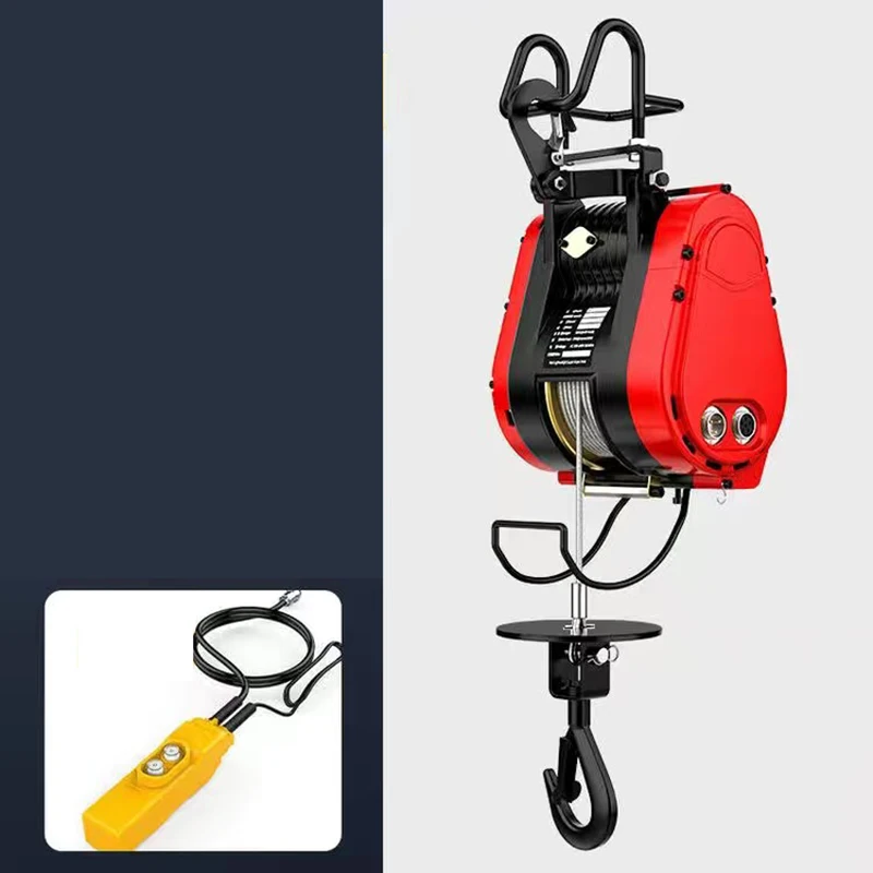 160KG 30M Double Hole Electric Hoist 220V Suspension Portable Household Crane Quick Construction Hoist Brushless copper motor