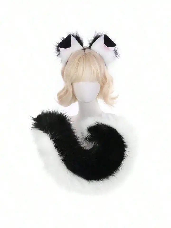 Cute Plush Animal Ears Headband and Tail Set