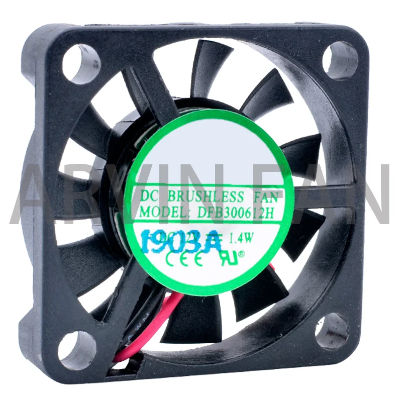 Ventilador de refrigeración ultrafino en miniatura para proyectores de enrutador, DFB300612H, 3cm, 30mm, 30x30x6mm, DC12V, 1,4 W, 2 cables, rodamientos de bolas dobles