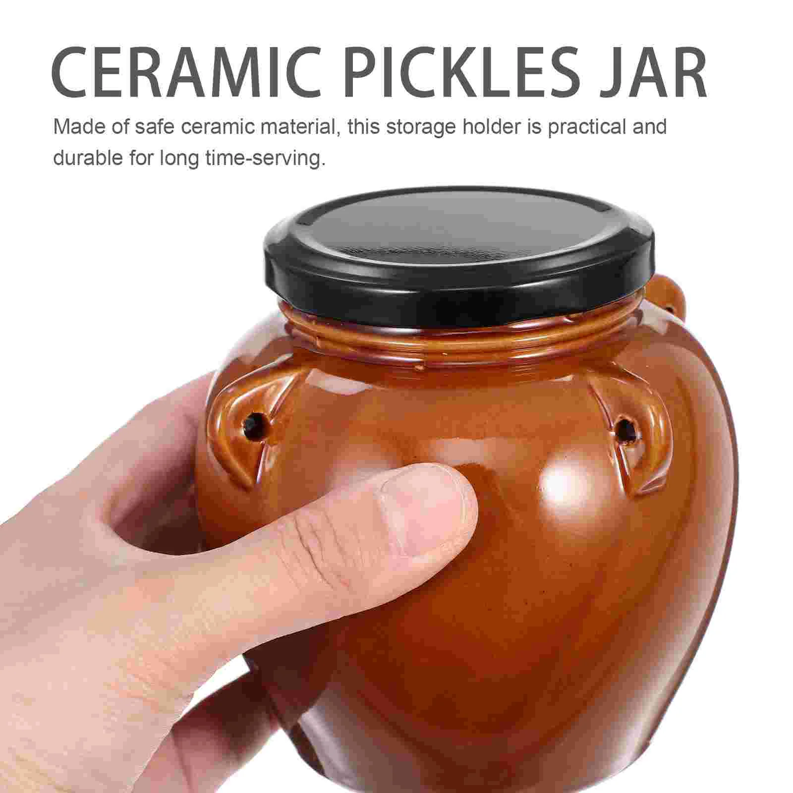 Kimchi Altar Crock Jar Food Container Containers Pot Fermenting Traditional Pickles Ceramic Canister Vintage