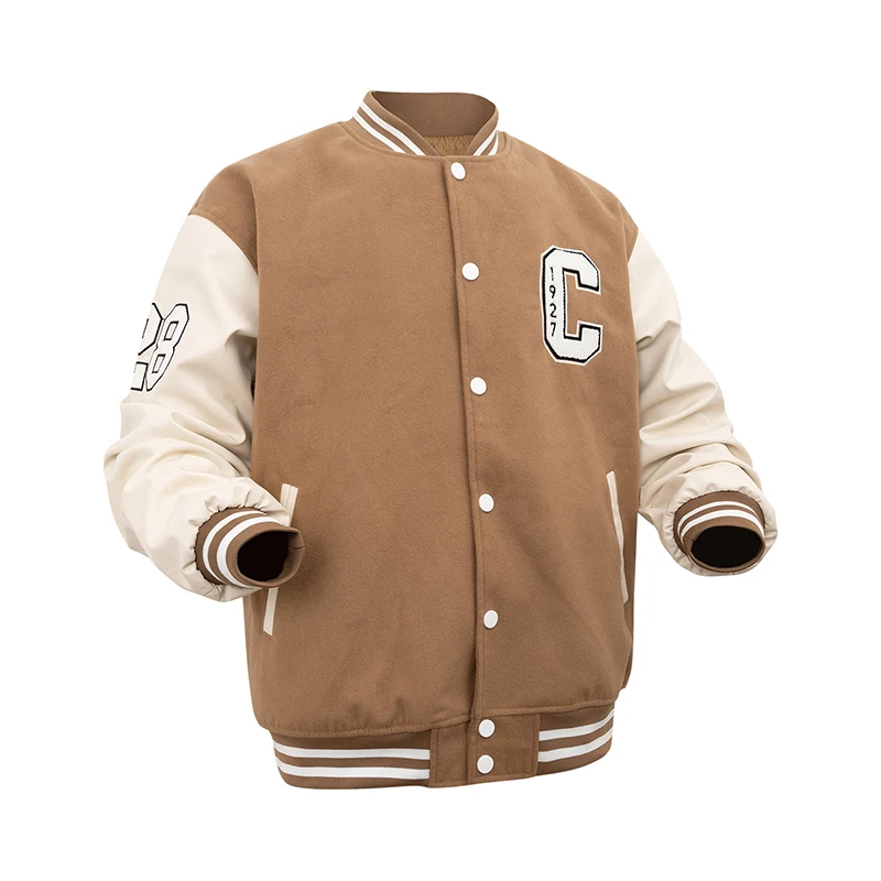 

Men's Patch Baseball Bomber Jacket Long Sleeve Team Sport Coat Casual Streetwear Vintage Autumn Spring Outerwear