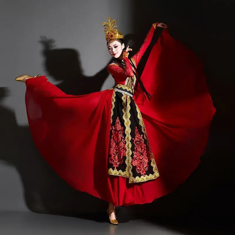 

Xinjiang Dance Costume Performance Costume Women's New Ethnic Minority Art Exam Big Swing Skirt Uyghur Dance Performance Costume