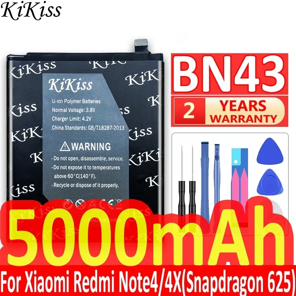 

Аккумулятор BN41 BN43 для Xiaomi Redmi Note 4X 3G + 32G/для Redmi Note 4, глобальная версия Snapdragon 625 Note 4 MTK Helio X20 Pro 4G + 64G